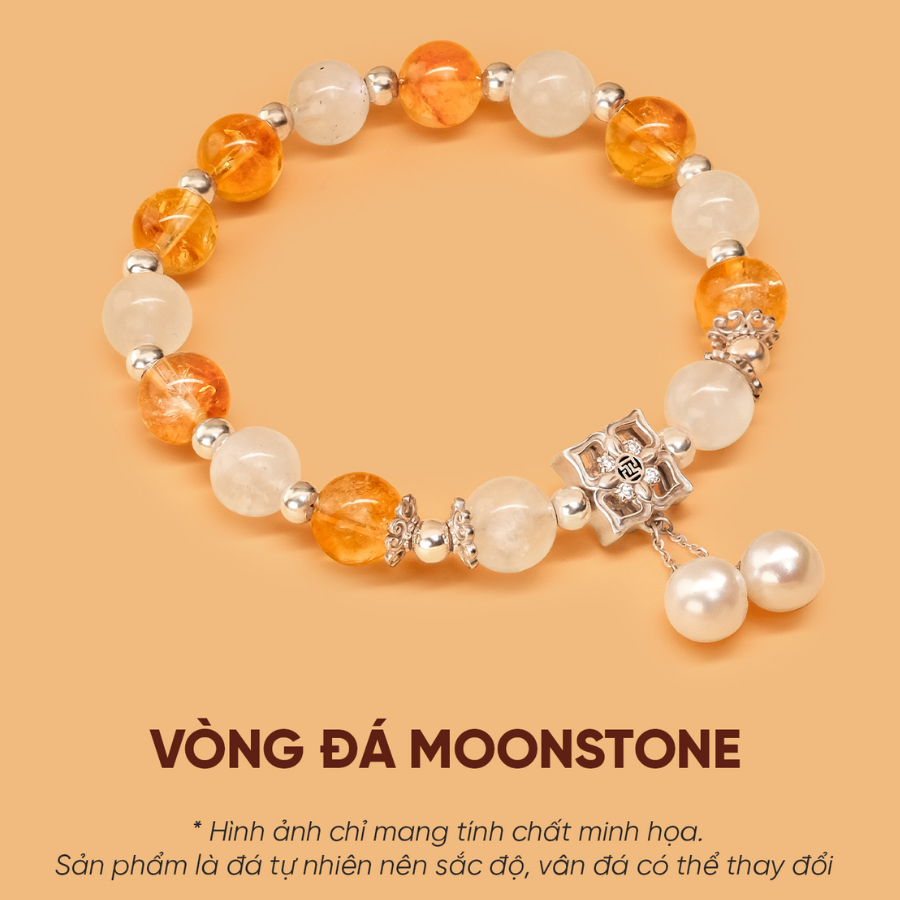VÒNG ĐÁ MOONSTONE PHỐI CITRINE