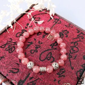 vòng thạch anh dâu tây hồng